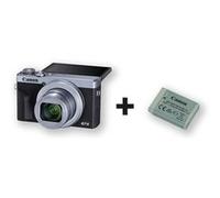 Compact pour Vlogging Canon PowerShot G7X Mark III Silver + 2éme batterie Argent A