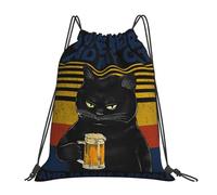 Compact Sac de Gym J'aime la bière, Mon Chat et Peut-être Trois Personnes Sac pour école Sac réutilisable 36x42cm pour Activités Quotidiennes,randonnée,Sport