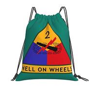 Compact Sac pour Enfants 2e Division blindée de l'armée américaine Sac réutilisable Sac Multifonctionnel 36x42cm pour crèche,Camping,Sport