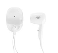 Compact Sèche-Cheveux Avec Support Mural Extra Long Spirale, 1600w, Blanc, Adler, Ad 2252
