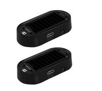 Compact Solar Anti-Theft LED Flashing Lamp, Fake Car Alarm Light (Black-red)