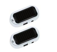 Compact Solar Anti-Theft LED Flashing Lamp, Fake Car Alarm Light (White-red)
