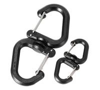 Compact Swivel Hooks - Backpack Carabiner Clips for Everyday Utility | Aircraft Grade Aluminum Frame with Swivel Rings, Spring Lock Gate System, Portable Clip for Outdoor Travel Hiking Bags