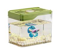 Compact Tabletop Fish Tank, Lightweight LED Desktop Bowl with Colorful Lights, Sturdy Aquarium for Home Office Decoration Gift for Family Friends and Colleagues 12x8x10cm