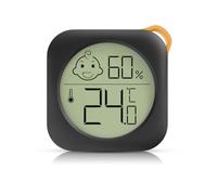 Compact Thermomètre Hygromètre Intérieur Digital, Mini Moniteur De Température Ambiante Et Hygromètre Jauge De Température Et d'Humidité (Noir)