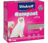 Compact Ultra Classic,Litière Agglomérante Pour Chats,Neutralise Les Odeurs,Retrait Propre Et Facile (1X 4Kg)