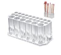 Compact Vanity Organizer: The makeup brush holder maximizes storage space on any counter with its compact, space-saving form. It keeps cosmetic brushes organized, clearing your vanity or bathroom coun