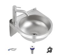 Compact Wall Basin - Contemporary Semi-Round Hand Washing Unit for Interiors | Sleek Porcelain with Space Saving Design & Functional Appeal for Offices, Studios, Apartments, Lounges, Farmhouses, Guest