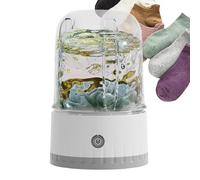 Compact Washer, Wireless Laundry Machine, 5.12x4.33x7.87 Inches Silent 1l Washer with 2000mah Battery, Underwear Cleaner for Panty Sock Baby Clothing, White