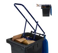 Compacteur de déchets Relaxdays pour poubelle, presse à déchets manuelle, déchets résiduels, plastique, acier, bleu