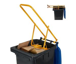 Compacteur de déchets Relaxdays pour poubelle, presse manuelle pour déchets ménagers, plastique, acier, jaune