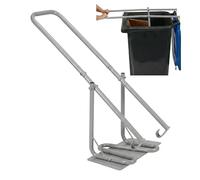 Relaxdays Presse-poubelle manuelle – Compacteur en acier gris, plaque métallique pour poubelle
