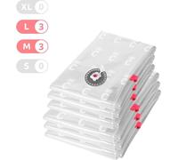 Compactor Bag Aspispace set de 6 sacs de stockage sous vide, 3× M 70 litres + 3× L 120 litres