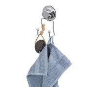 Compactor Bestlock Crochet Double Mural, Montage par Ventouse, Supporte jusqu'à 6 kg, Fer Chromé Antirouille, 7,1 x 5,5 x H.13,5 cm, Chrome