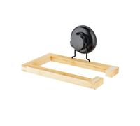 Compactor Bestlock Porte-Rouleau de Papier Toilette Mural Noir, Fixation par Ventouse, supporte jusqu'à 6 kg, Bambou et Fer Enduit de Poudre, 19,5 x 11,8 x H.9 cm, Noir/Marron, RAN10213