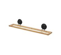 Compactor Bestlock Porte-Serviettes Mural Noir, Fixation par Ventouse, supporte jusqu'à 12 kg, Bambou et Fer poudré, 58,2 x 9,8 x H. 9,5 cm, Noir/Marron, RAN10212