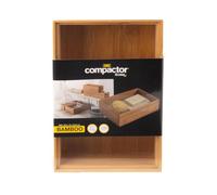 Compactor - Boîte Empilable en Bambou 30 x 15 x 6,5 cm | Boîte de rangement Osaka empilable en bambou, dimensions 30 x 15 x 6,5 cm