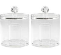 Compactor, Boîte pour Cotons et Cotons-Tiges avec Couvercle, Transparent, Dimensions: 9,7 x 12 cm, RAN5058 (Lot de 2)