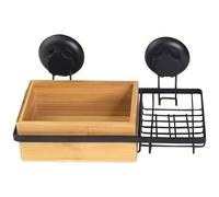 COMPACTOR Etagère avec porte savon à 2 ventouses - Bambou naturel