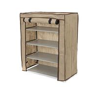 Étagère rangechaussures 4 Niveaux pour 12 Paires Cambridge Beige