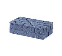 Compactor Home, Boîte avec Couvercle, Sangle Tressée, Bleu, Dimensions: 21 x 12 x H.5,5 cm, RAN8563