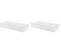 Compactor, Housse de Rangement Extra Plate Dessous de Lit, Transparent, Polypropylène et EVA, 48 x 100 x H. 15 cm, RAN2980 (Lot de 2)