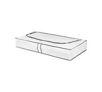 Compactor - Housse de rangement format extra plat dessous de lit, coloris blanc et liseré gris - Rangement dessous de lit