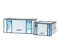 COMPACTOR Lot de 2 Housses de Rangement Sous Vide, Taille XXL (210L) et M (125L), Blanc ""Life"", RAN7023