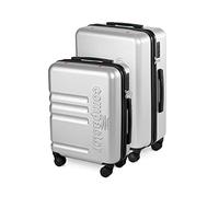 Compactor Lot de 2 Valises Luna avec Sac sous Vide Intégré, 1 X Valise Cabine Taille S, 1 X Valise Taille L, Pompe Manuelle et Pèse-Bagages, Argent/Noir, RAN10245