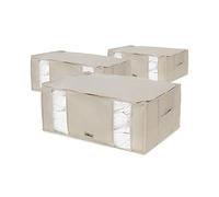 Compactor - Lot de 3 housses de rangement sous vide - Taille XXL très grande capacité - Beige - Compression couettes oreillers vêtements - Rangement armoire
