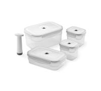 Compactor - Lot de 4 boîtes hermétiques alimentaires avec pompe à vide manuelle - sans BPA - Compatibles avec réfrigérateur, congélateur et micro ondes