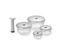 Compactor - Lot de Boîtes Alimentaires avec Pompe à vide, 4 récipients en plastique, conservation sous vide, couvercle hermétique, rangement frigo et compartiment congélateur, compatible micro-ondes