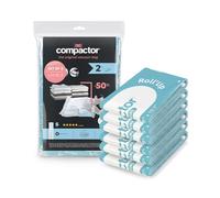 COMPACTOR- Lot de 6 sacs de voyage sous vide Roll-up - Taille S 35 x 50 cm - Compression sans pompe - Réutilisables et légers - Gain de place valise cabine, randonnée, city-trip