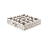 Compactor Organiseur de Rangement pour Tiroir à 16 Compartiments, pour Bijoux, Cosmétiques, Vêtements et sous-vêtements, s'adapte dans Un Tiroir, Une Armoire ou Une Étagère, Beige/Blanc