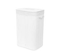 Panier à linge avec couvercle en bambou Alix blanc