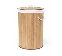 Compactor Panier à Linge Rond Pliable, Bois Naturel, Unique