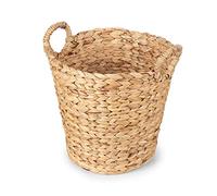 Compactor Panier de rangement Caracas rond tissé à la main, jacinthe d’eau, panier à linge avec poignées, Dia 34 x 29cm, brun, RAN10872