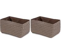 Compactor Panier de Rangement Lilou avec poignées, 23 x 15 x 12 cm, Taupe, RAN9697 (Lot de 2)