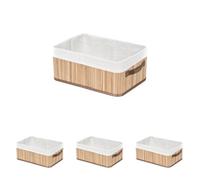 Compactor Panier Joey en Bambou - Taille M, 35x25x15 cm (Lot de 4)