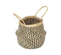 Compactor Panier M 27x27x26 cm, Jonc de Mer et Papier Blanc