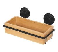 Compactor Bestlock Tablette de Rangement Murale Noire pour Salle de Bain, Fixation par Ventouse, supporte jusqu'à 12 kg, Bambou et Fer poudré, 27,6 x 14,8 x H. 12,7 cm, Noir/Marron, RAN10211