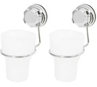 Compactor Porte-Brosse à Dents BESTLOCK Bath Verre, Chrome, Système d'aspiration Facile à Installer (Lot de 2)