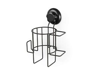 Compactor - Porte-sèche-Cheveux BESTLOCK Black, Installation Ultra-Facile sans Outils, Antirouille et Étanche - 17x13x23 cm