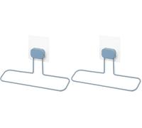Compactor - Porte-Serviette adhésif sans perçage repositionnable pour Salle de Bain et Cuisine, 25,5 x 16 x H.7, Coloris Bleu (Lot de 2)