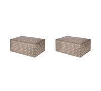 Compactor Sac de Rangement pour Vêtements et Couettes avec Fermeture éclair, Organisateur Pliable pour Armoires et Placards, Rangement étanche à la Poussière et à l'eau, Gamme Rivoli, Marron/Blanc