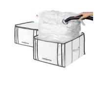 Compactor Set de 2 Boîtes sous Vide Semi-Rigides Life 3D Taille M, Blanc