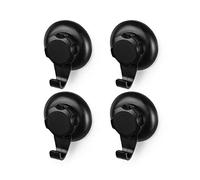 Compactor Bestlock Lot de 4 Crochets de Rangement Mural Grands Crochets, Montage par Ventouses sans Perçage, Supportant jusqu'à 6 kg, 7,2 x 4 x H.8,7 cm, Noir