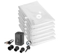 Compactor Set organisateur valise avec pompe électrique rechargeable et 6 sacs sous vide 40 x 60 cm, organisateur valise avec compression pour vêtements et accessoires