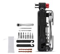 Compacts Ensemble d'outils pliés pour vélo 15 fonctions y compris les clés à cliquet en acier et les urgences, accessoires de réparation de pneus pliés