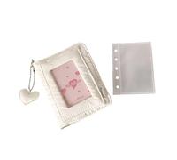 Compacts Organisateurs de photos de 7,6 cm, page amovible, 5 anneaux, classeur de cartes photo, classeur pour le rangement de format voyage, réutilisable, page d'insertion de scrapbooking